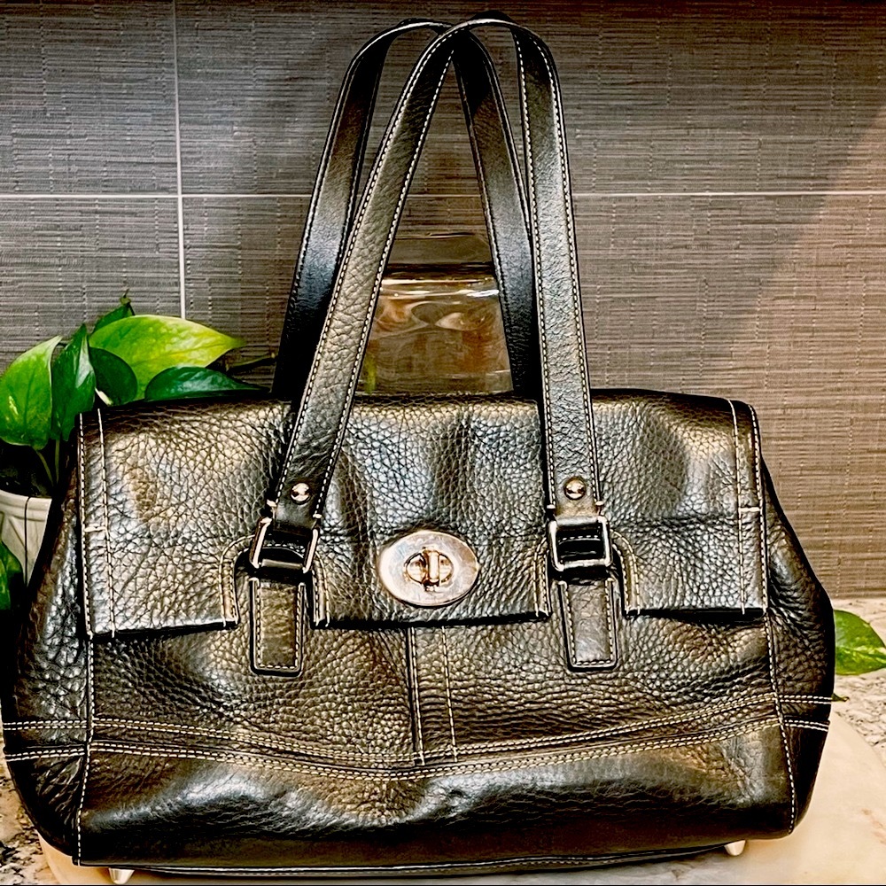 Coach Hamilton Leather Satchel Carryall Tote 13091